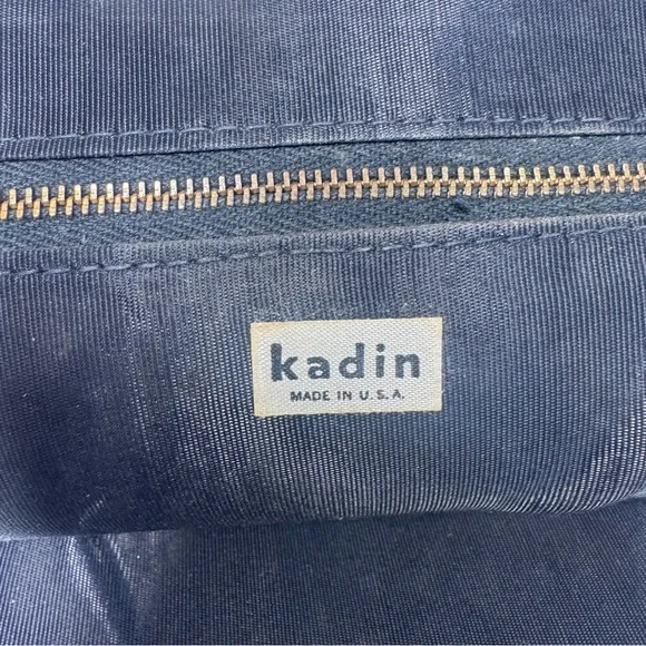 Vintage Kadin Double Snap Purse Black Leather Inside Zipper Rare Purse - Picture 3 of 16